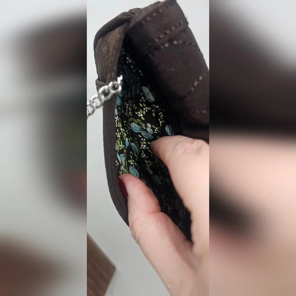 Vera Bradley Espresso Brown Flap ID Holder Wallet Keychain NWOT - Picture 6 of 13